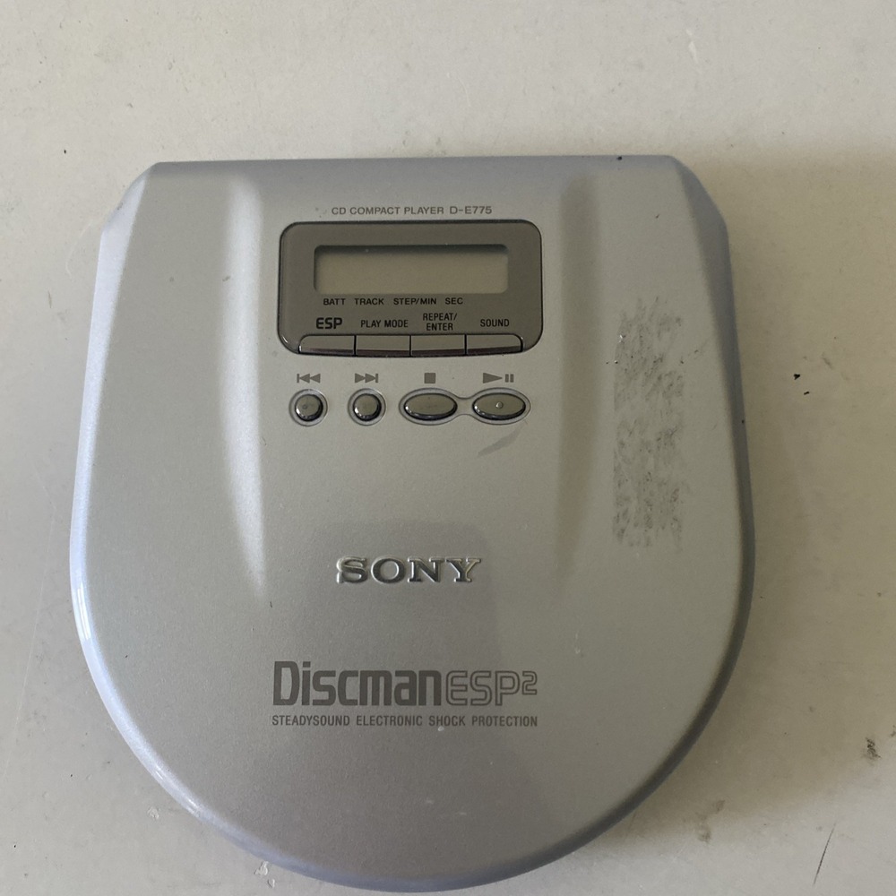 Sony Discman ESP2 Portable Personal CD Player Silver D-E775 Shock Protection